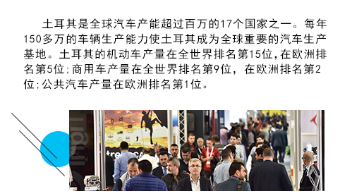 土耳其是全球汽車產能超過百萬的17個國家之一。每年150多萬的車輛生產能力使土耳其成為全球重要的汽車生產基地。土耳其的機動車產量在全世界排名第 15 位，在歐洲排名第 5 位;商用車產量在全世界排名第9位，在歐洲排名第 2位;公共汽車產量在歐洲排名第1位。